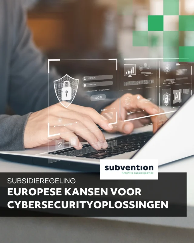 𝗘𝘂𝗿𝗼𝗽𝗲𝘀𝗲 𝘀𝘂𝗯𝘀𝗶𝗱𝗶𝗲𝗸𝗮𝗻𝘀𝗲𝗻 𝘃𝗼𝗼𝗿 𝗰𝘆𝗯𝗲𝗿𝘀𝗲𝗰𝘂𝗿𝗶𝘁𝘆𝗼𝗽𝗹𝗼𝘀𝘀𝗶𝗻𝗴𝗲𝗻 🔐 

Werk je aan een cybersecurityoplossing en wil je deze opschalen binnen Europa? Het Digital Europe Programme (DEP) ondersteunt de ontwikkeling, implementatie en opschaling van innovatieve cybersecurityoplossingen. 

In de periode 2025–2027 is voor cybersecurityprojecten € 𝟯𝟱𝟯 𝗺𝗶𝗹𝗷𝗼𝗲𝗻 beschikbaar. De subsidiepercentages liggen meestal tussen de 50% en 75%. 

𝗕𝗲𝗻𝗶𝗲𝘂𝘄𝗱 𝗻𝗮𝗮𝗿 𝗷𝗼𝘂𝘄 𝗸𝗮𝗻𝘀𝗲𝗻? Bekijk de subsidiemogelijkheden: https://subvention.nl/it/cybersecurity-digital-europe-programme-dep of neem contact op met Hanno Roding via 053 – 434 85 12.