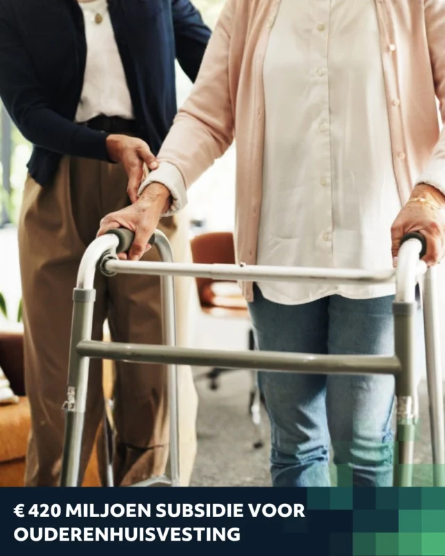 € 𝟰𝟮𝟬 𝗺𝗶𝗹𝗷𝗼𝗲𝗻 𝘀𝘂𝗯𝘀𝗶𝗱𝗶𝗲 𝘃𝗼𝗼𝗿 𝗼𝘂𝗱𝗲𝗿𝗲𝗻𝗵𝘂𝗶𝘀𝘃𝗲𝘀𝘁𝗶𝗻𝗴

Werk je aan plannen voor seniorenwoningen of een woonzorgconcept? Dan is dit het moment om vooruit te kijken. Om de realisatie van passende woonvormen voor ouderen te versnellen, stelt het kabinet de komende jaren € 𝟰𝟮𝟬 𝗺𝗶𝗹𝗷𝗼𝗲𝗻 beschikbaar. 

‼️ 𝗟𝗲𝘁 𝗼𝗽: de exacte voorwaarden van de regeling worden later bekendgemaakt. Projecten die nu goed worden voorbereid, hebben straks een voorsprong.

𝗕𝗲𝗻𝗶𝗲𝘂𝘄𝗱 𝗼𝗳 𝗷𝗼𝘂𝘄 𝗽𝗿𝗼𝗷𝗲𝗰𝘁 𝗶𝗻 𝗮𝗮𝗻𝗺𝗲𝗿𝗸𝗶𝗻𝗴 𝗸𝗼𝗺𝘁? Lees meer over deze subsidiekans: https://subvention.nl/woningcorporaties/zorggeschikte-woningen-ouderenhuisvesting-subsidiekans-seniorenwoning