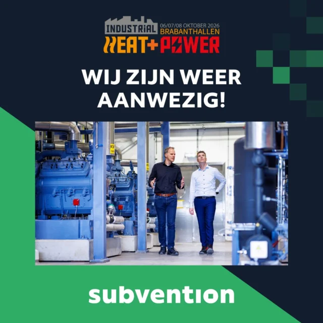 𝗜𝗻𝘃𝗲𝘀𝘁𝗲𝗿𝗶𝗻𝗴𝘀𝗽𝗹𝗮𝗻𝗻𝗲𝗻? 𝗢𝗻𝘁𝗱𝗲𝗸 𝘄𝗲𝗹𝗸𝗲 𝘀𝘂𝗯𝘀𝗶𝗱𝗶𝗲𝘀 𝗺𝗼𝗴𝗲𝗹𝗶𝗷𝗸 𝘇𝗶𝗷𝗻 💡

Investeer je in innovatie of verduurzaming? Dan kan het interessant zijn om te kijken welke subsidies en fiscale regelingen beschikbaar zijn.

Subvention helpt bedrijven bij het inzichtelijk maken van subsidiemogelijkheden. Daarbij combineren we kennis van subsidieregelingen met ervaring in de industriële praktijk.

Bezoek ons op 𝘀𝘁𝗮𝗻𝗱 𝟮.𝗖𝟬𝟭𝟵 tijdens Industrial Heat & Power 2026. Ook verzorgen we iedere beursdag een kennissessie in het praktijktheater 𝗜𝗻𝗱𝘂𝘀𝘁𝗿𝗶𝗲.

Zien we je daar?