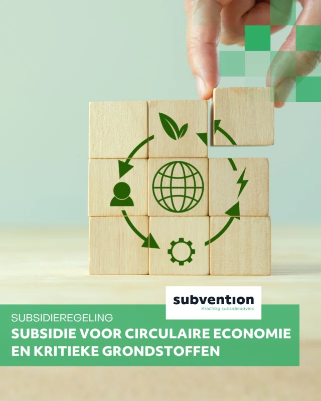 𝗦𝘂𝗯𝘀𝗶𝗱𝗶𝗲𝗸𝗮𝗻𝘀𝗲𝗻 𝗶𝗻 𝗱𝗲 𝗰𝗶𝗿𝗰𝘂𝗹𝗮𝗶𝗿𝗲 𝗲𝗰𝗼𝗻𝗼𝗺𝗶𝗲 𝗲𝗻 𝗸𝗿𝗶𝘁𝗶𝗲𝗸𝗲 𝗴𝗿𝗼𝗻𝗱𝘀𝘁𝗼𝗳𝗳𝗲𝗻 

Werk je aan een innovatief project dat bijdraagt aan de energietransitie binnen de industrie? Met de EKOO-regeling stimuleert de overheid samenwerkingsprojecten die leiden tot minder CO₂-uitstoot en een toekomstbestendige industrie. 

Op dit moment kun je subsidie aanvragen binnen de thema's 𝗖𝗶𝗿𝗰𝘂𝗹𝗮𝗶𝗿𝗲 𝗘𝗰𝗼𝗻𝗼𝗺𝗶𝗲 en 𝗞𝗿𝗶𝘁𝗶𝗲𝗸𝗲 𝗴𝗿𝗼𝗻𝗱𝘀𝘁𝗼𝗳𝗳𝗲𝗻. 

‼️𝗟𝗲𝘁 𝗼𝗽: Voor deze twee thema’s is de subsidieregeling geopend van 𝟮𝟮 𝗼𝗸𝘁𝗼𝗯𝗲𝗿 𝘁𝗼𝘁 𝗲𝗻 𝗺𝗲𝘁 𝟯 𝗱𝗲𝗰𝗲𝗺𝗯𝗲𝗿 𝟮𝟬𝟮𝟲. Naar verwachting volgen binnenkort ook nieuwe subsidiemogelijkheden voor andere thema's.

𝗕𝗲𝗻𝗶𝗲𝘂𝘄𝗱 𝗼𝗳 𝗷𝗼𝘂𝘄 𝗽𝗿𝗼𝗷𝗲𝗰𝘁 𝗶𝗻 𝗮𝗮𝗻𝗺𝗲𝗿𝗸𝗶𝗻𝗴 𝗸𝗼𝗺𝘁 𝘃𝗼𝗼𝗿 𝘀𝘂𝗯𝘀𝗶𝗱𝗶𝗲? Bekijk de subsidieregeling: https://subvention.nl/industrie/ekoo-subsidie-innovatie-industrie